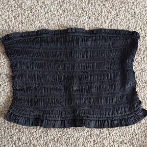 Navy Blue Smocked Tube Top